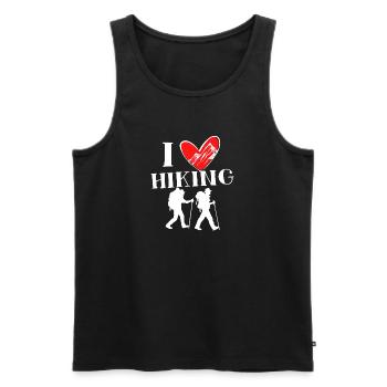 Wanderer Herz Ich Liebe Wandern Statement Touren - Männer Premium Bio Tank Top - Schwarz - Vorne - Michal (187cm)