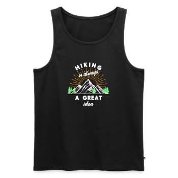 Glacier Mountains Hiking Statement Wanderer Nature - Men's Premium Organic Tank Top - black - Front - Michal (187cm)