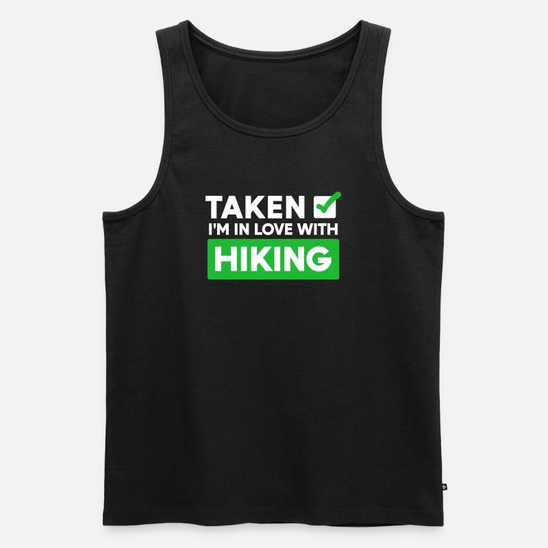 Wanderer Statement Wanderung Wandern Bergwandern - Männer Premium Bio Tank Top - Schwarz