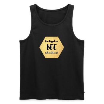 Bienen Waben Gold Honig Natur Klimaschutz Quote - Männer Premium Bio Tank Top - Schwarz - Vorne - Michal (187cm)