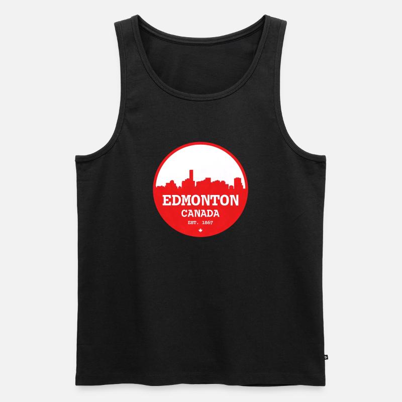 Edmonton Skyline Rundkreis - Männer Premium Bio Tank Top - Schwarz