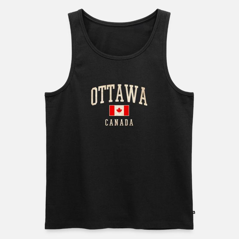Ottawa Kanada Flaggendesign - Männer Premium Bio Tank Top - Schwarz