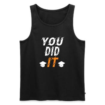 Vous l’avez fait graduation cool design - Débardeur bio Premium Homme - noir - Devant - Michal (187cm)