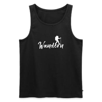Wandern Berggipfel Spruch Naturliebhaber Wanderer - Männer Premium Bio Tank Top - Schwarz - Vorne - AI Model Male 178 light (178cm)