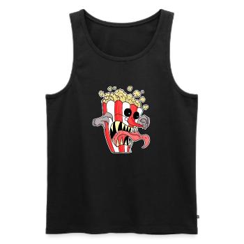 Film d’horreur Film d’horreur Popcorn - Débardeur bio Premium Homme - noir - Devant - AI Model Male 178 light (178cm)