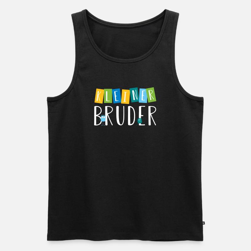 kleiner Bruder - süße Monster - Männer Premium Bio Tank Top - Schwarz