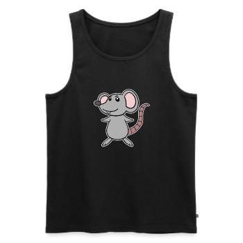Maus Cartoon - Männer Premium Bio Tank Top - Schwarz - Vorne - AI Model Male 178 light (178cm)