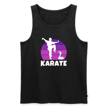 karaté, karatéka, karaté sport - Débardeur bio Premium Homme - noir - Devant - AI Model Male 178 light (178cm)