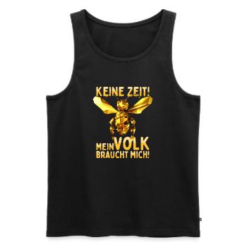 Biene Keine Zeit Volk Braucht Mich Imker Bienen - Männer Premium Bio Tank Top - Schwarz - Vorne - Michal (187cm)