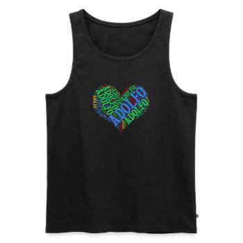 t-shirt Adolfo coeur nuage de mots t-shirt - Débardeur bio Premium Homme - noir - Devant - Michal (187cm)