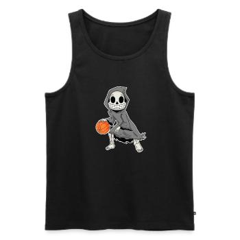 Grim Reaper plays basketball - Men's Premium Organic Tank Top - black - Front - Michal (187cm)