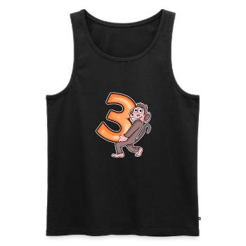 3 Geburtstag 3 Jahre alt mit Tier Motiv - drei - Männer Premium Bio Tank Top - Schwarz - Vorne - Michal (187cm)