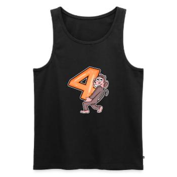 4 birthday 4 years old with animal motif - four - Men's Premium Organic Tank Top - black - Front - AI Model Male 178 light (178cm)