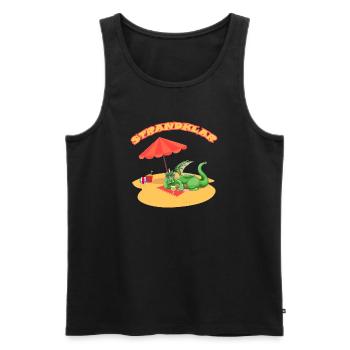 Strandklar Dinosaurier - Männer Premium Bio Tank Top - Schwarz - Vorne - Michal (187cm)