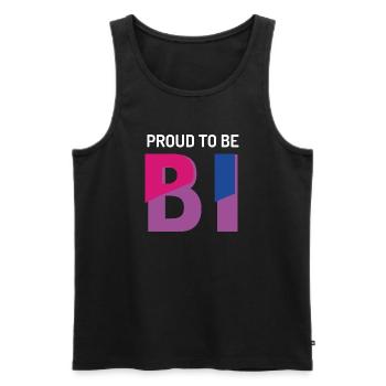 Stolz darauf, bisexuell zu sein - Männer Premium Bio Tank Top - Schwarz - Vorne - Michal (187cm)