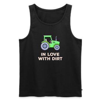 Bauer Traktor Landmaschinen Statement Fahrzeug - Männer Premium Bio Tank Top - Schwarz - Vorne - Michal (187cm)