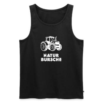 Landleben Statement Traktor Biobauer Landmaschinen - Männer Premium Bio Tank Top - Schwarz - Vorne - AI Model Male 178 light (178cm)