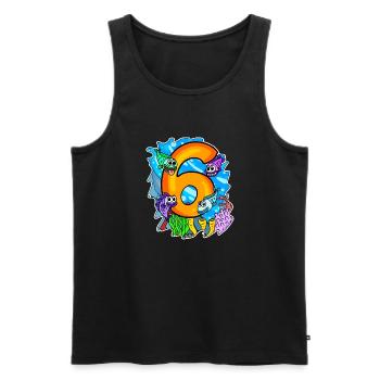 6 Birthday 6 years old with animal motif - six - Men's Premium Organic Tank Top - black - Front - Michal (187cm)