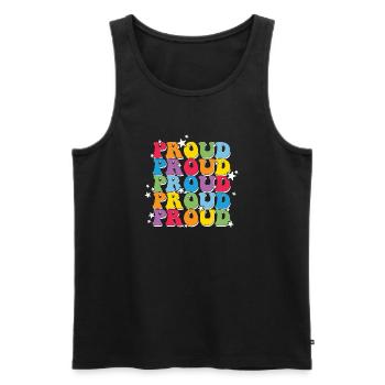 LGBT, Regenbogen, Pride-Monat - Männer Premium Bio Tank Top - Schwarz - Vorne - AI Model Male 178 light (178cm)