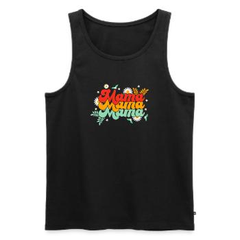 Mom, Mama, Mama Groovy - Männer Premium Bio Tank Top - Schwarz - Vorne - AI Model Male 178 light (178cm)