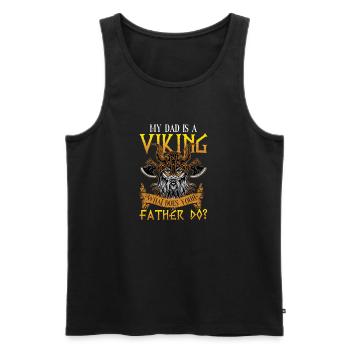 Viking Father - Men's Premium Organic Tank Top - black - Front - AI Model Male 178 light (178cm)