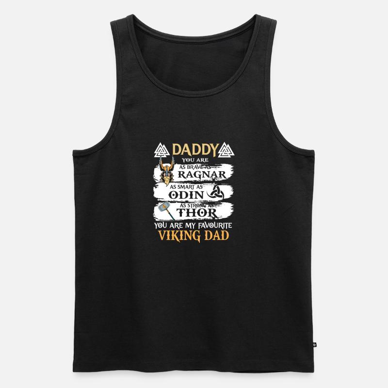 Wikinger Vater - Männer Premium Bio Tank Top - Schwarz