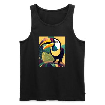 Tukan - Männer Premium Bio Tank Top - Schwarz - Vorne - Michal (187cm)