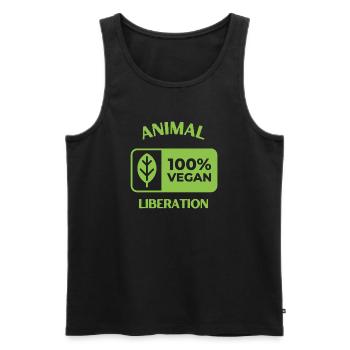 Animal Liberation, vegan - Men's Premium Organic Tank Top - black - Front - Michal (187cm)