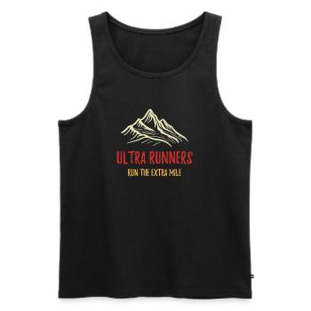 Les coureurs d’Ultra courent le kilomètre supplémentaire - Débardeur bio Premium Homme - noir - Devant - Michal (187cm)