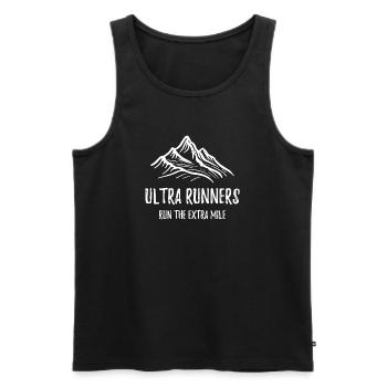 Les coureurs d’Ultra courent le kilomètre supplémentaire - Débardeur bio Premium Homme - noir - Devant - Michal (187cm)