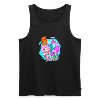 Mädchen 5 Jahre alt 5. Geburtstag Meerjungfrau - Männer Premium Bio Tank Top - Schwarz - Vorne - Michal (187cm)
