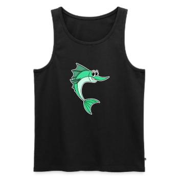 Niedlicher Schwertfisch - Männer Premium Bio Tank Top - Schwarz - Vorne - AI Model Male 178 light (178cm)