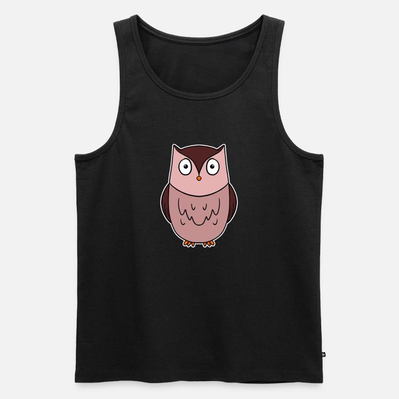 Eule Vogel Nachtvogel - Männer Premium Bio Tank Top - Schwarz
