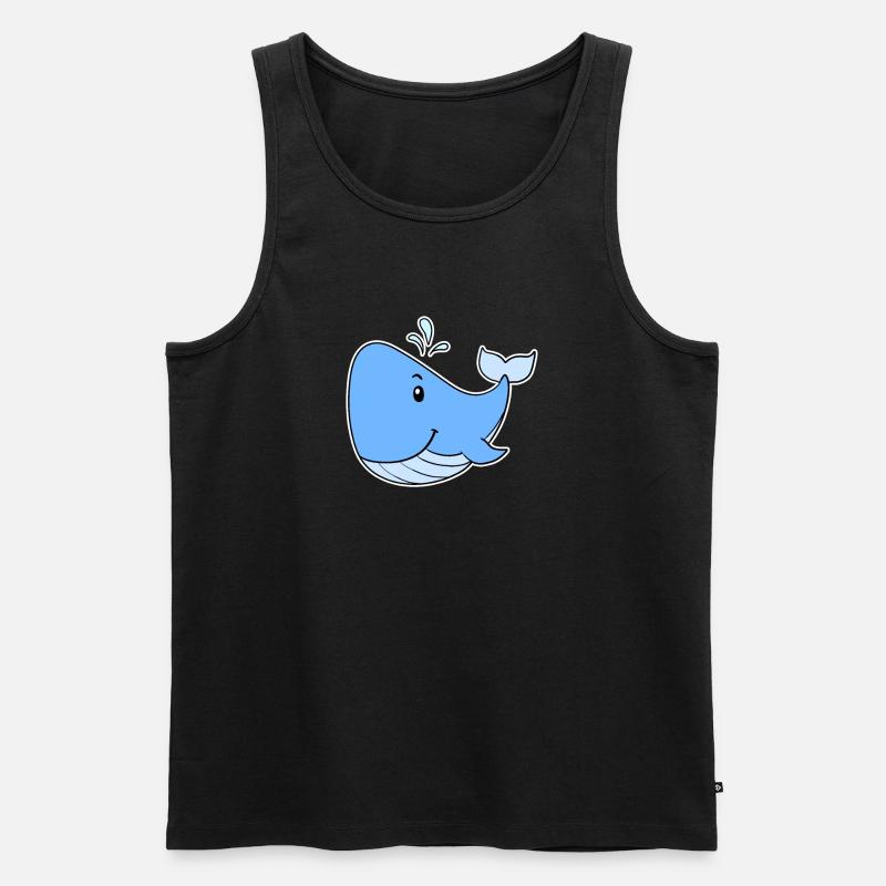 Ozean Wal - Männer Premium Bio Tank Top - Schwarz