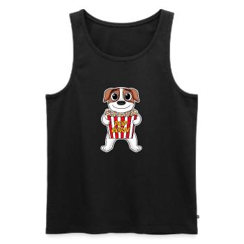 Popcorn Kino Hund Filme Film Filmabend - Männer Premium Bio Tank Top - Schwarz - Vorne - Michal (187cm)