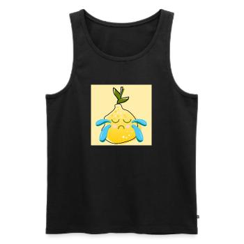 Sad lemon COMIC WINE LIME SUMMER FOOD - Men's Premium Organic Tank Top - black - Front - AI Model Male 178 light (178cm)