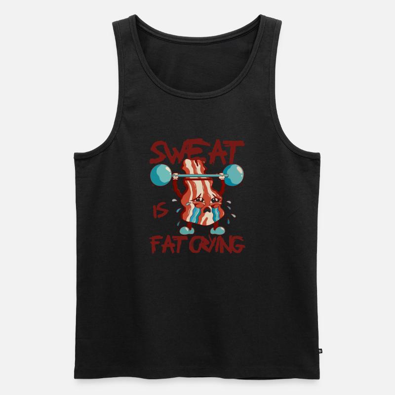 Sweat Is Fat Crying - Männer Premium Bio Tank Top - Schwarz