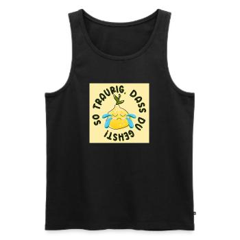 Abschiedsgeschenke - Traurig Sein Sprüche ZITRONE - Männer Premium Bio Tank Top - Schwarz - Vorne - Michal (187cm)