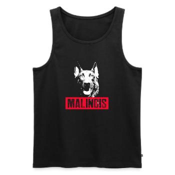 Motif de chien malinois - Débardeur bio Premium Homme - noir - Devant - Michal (187cm)