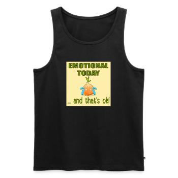 Citation émouvante d’aujourd’hui - SENTIMENTS - Orange - Débardeur bio Premium Homme - noir - Devant - AI Model Male 178 light (178cm)