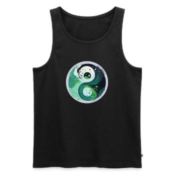 Yin Yang - Männer Premium Bio Tank Top - Schwarz - Vorne - Michal (187cm)