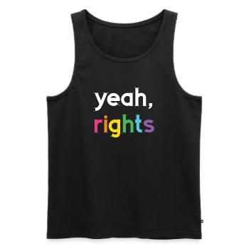 Pride Month LGBT - Yeah, Rights - Men's Premium Organic Tank Top - black - Front - Michal (187cm)