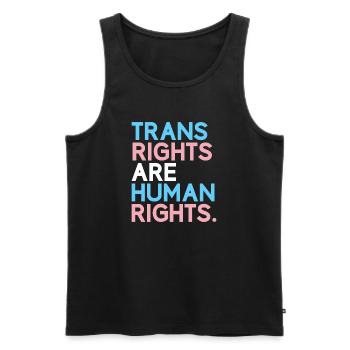 Mois de la fierté LGBT - Les droits des trans sont des droits humains - Débardeur bio Premium Homme - noir - Devant - AI Model Male 178 light (178cm)