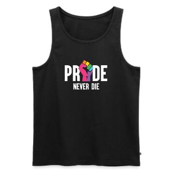 Pride Month LGBT - Pride Never Die - Men's Premium Organic Tank Top - black - Front - AI Model Male 178 light (178cm)