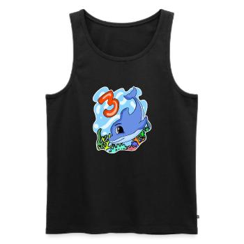 3rd birthday motif dolphin - three years old - Men's Premium Organic Tank Top - black - Front - Michal (187cm)