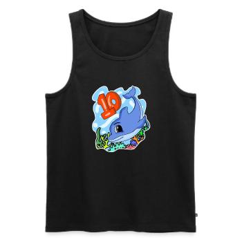 10th Birthday Motif Dolphin - ten years old - Men's Premium Organic Tank Top - black - Front - AI Model Male 178 light (178cm)