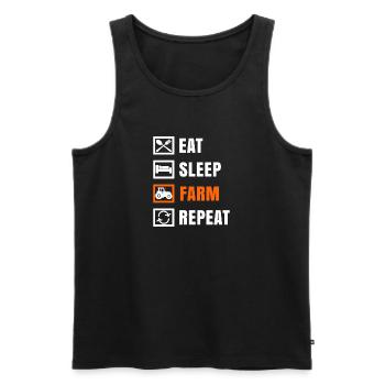 Tractor Agricultural Machinery Farm Saying Field Farmer - Men's Premium Organic Tank Top - black - Front - Michal (187cm)