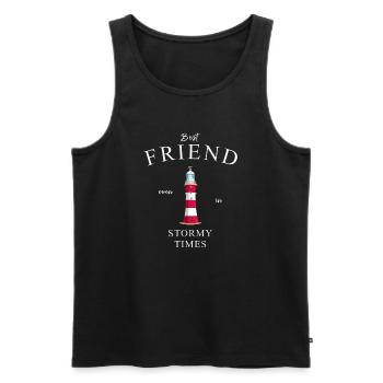 Meilleur ami, meilleur ami, Lighthouse England - Débardeur bio Premium Homme - noir - Devant - Michal (187cm)