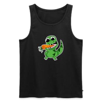 Dino isst Karotte - Männer Premium Bio Tank Top - Schwarz - Vorne - AI Model Male 178 light (178cm)