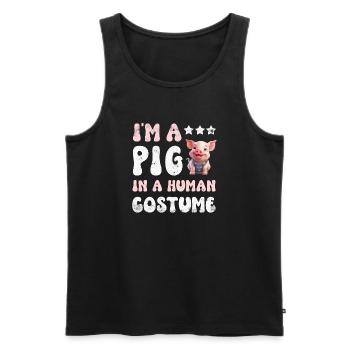 Schwein Schweine - Männer Premium Bio Tank Top - Schwarz - Vorne - AI Model Male 178 light (178cm)
